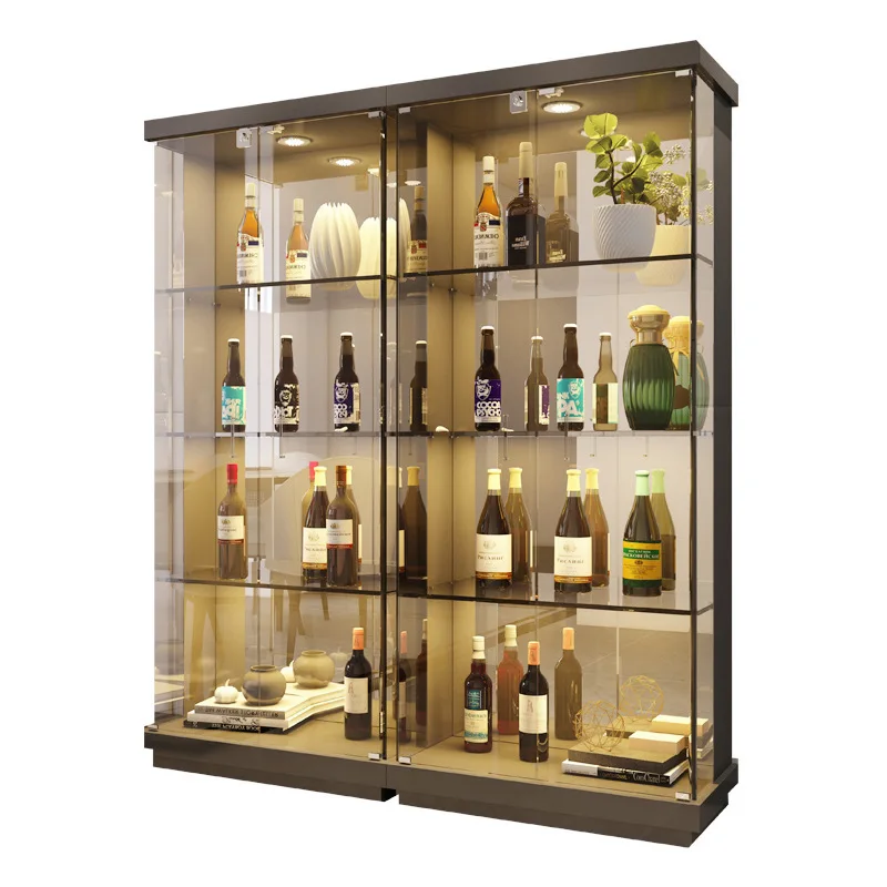 Red Wine Cabinet Bar Transparent Glass Wine Display Cooler Refrigerator Cellar Cabinet hand-held collection