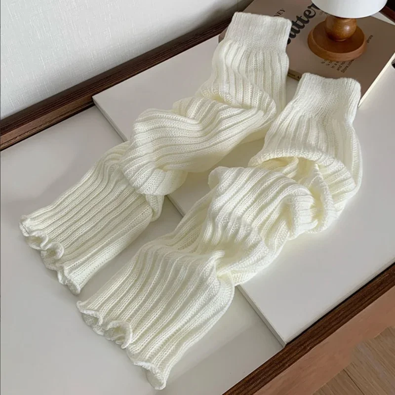 Cute Japanese Lolita JK Leg Warmers Women Ankle Warmer for Girls Gothic Long Socks Y2K Thin Knitted Cosplay Heap Heap Socks