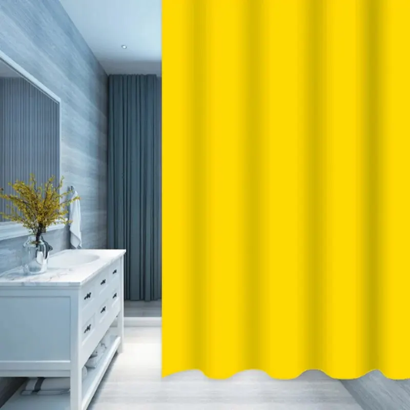 Shower Curtains 1pc Solid Color Shower Curtain PEVA Waterproof Shower Curtain Bathroom Partition Bathroom Decoration Accessories
