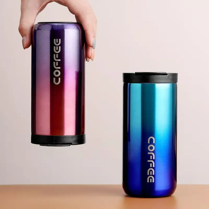 

Новая кофейная кружка с крышкой, Герметичный Термос для молока и чая, кружки, Термокружка Из нержавеющей стали 304, устанавливаемая в автомобиле бутылка для воды, для зимы, путешествий