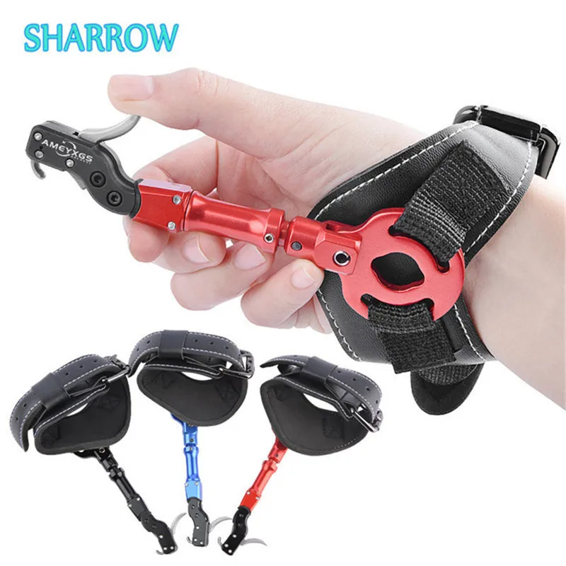 Compound Bow Release Aids Adjustable Length Archery Wristband Releases Thumb Gripper Caliper for Hunting Shooting Accessories m107 50 60lbs archery compound bow releases 70% ibo speed 320ft s aluminum handle glass fiber bow limb hunting compound bow