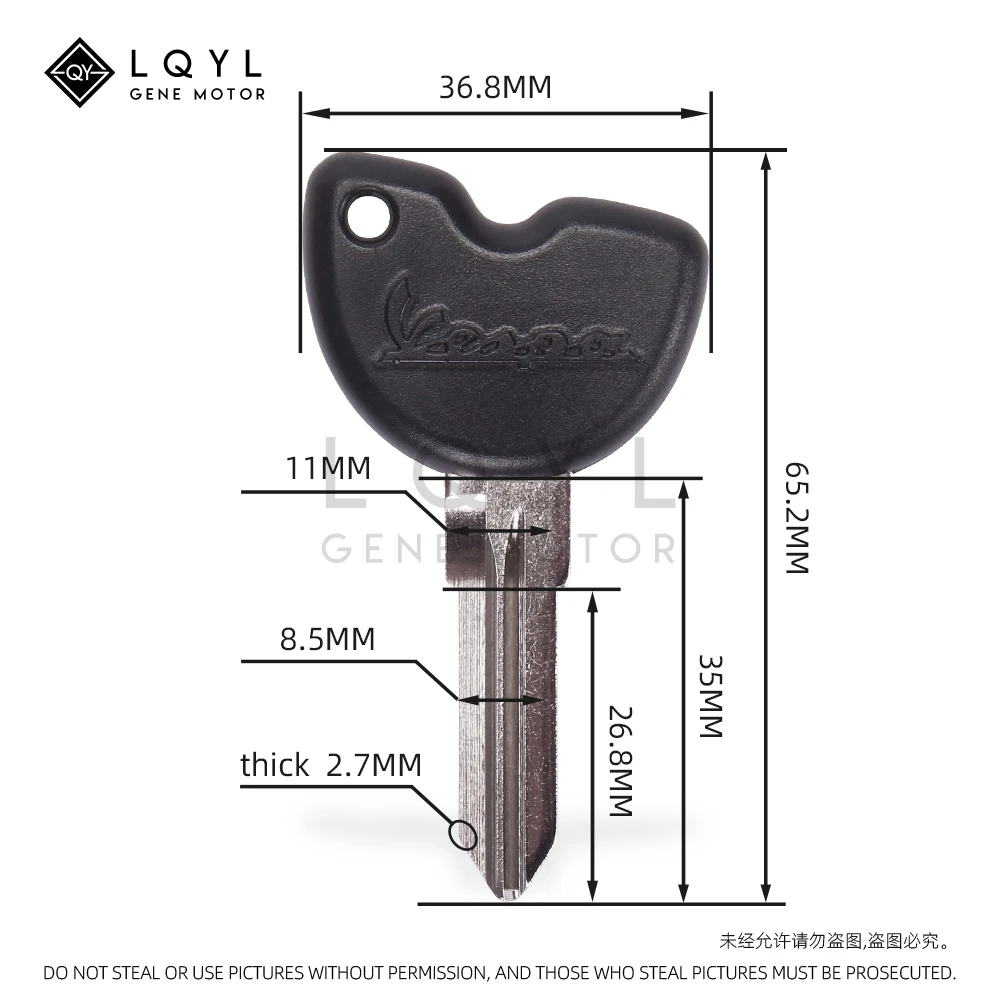 Motorcycle Keys Blank Replace For Vespa Piaggio 3VTE Fly 125 200 250 300 GTV LXV150 GTV250 GTS GTS250 GTS300 ie