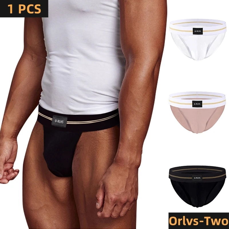 ORLVS Briefs 남성 원활한 엉덩이 디자인 Mens Underwaer 슈퍼 대형 와이드 5cm 탄성 밴드 독립 Codpiece Boy Short Pants