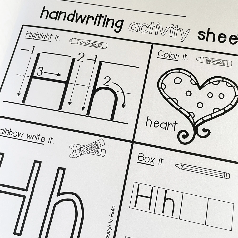 26 Pages ABC Letter Alphabet  Homework Activities Passages kid workbook practice Handwriting Practice Book for kid Preschoolers 4