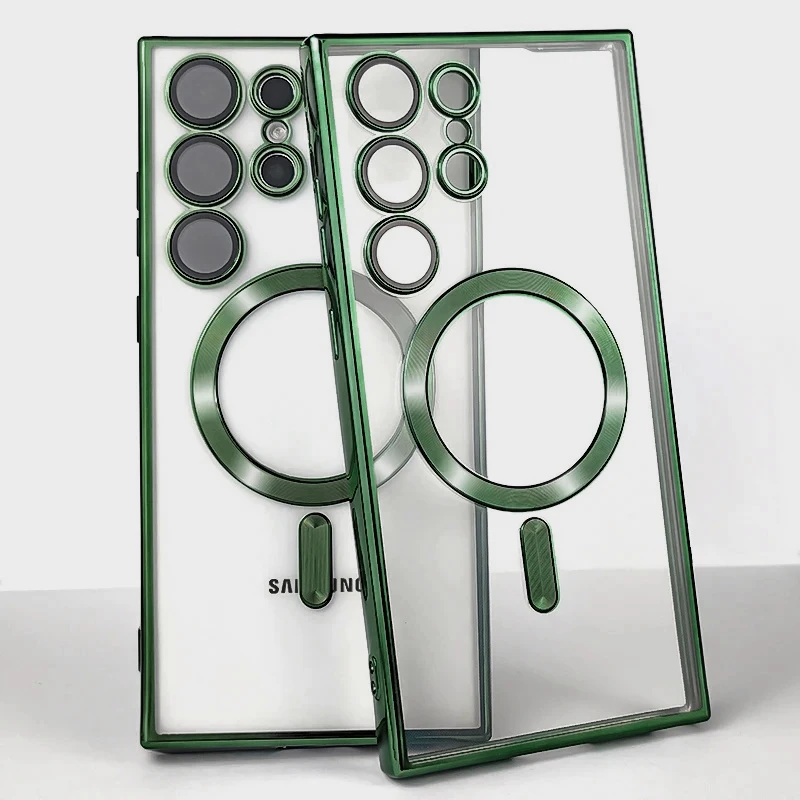 حافظة شحن لاسلكية مغناطيسية شفافة لـ MagSafe لهاتف...