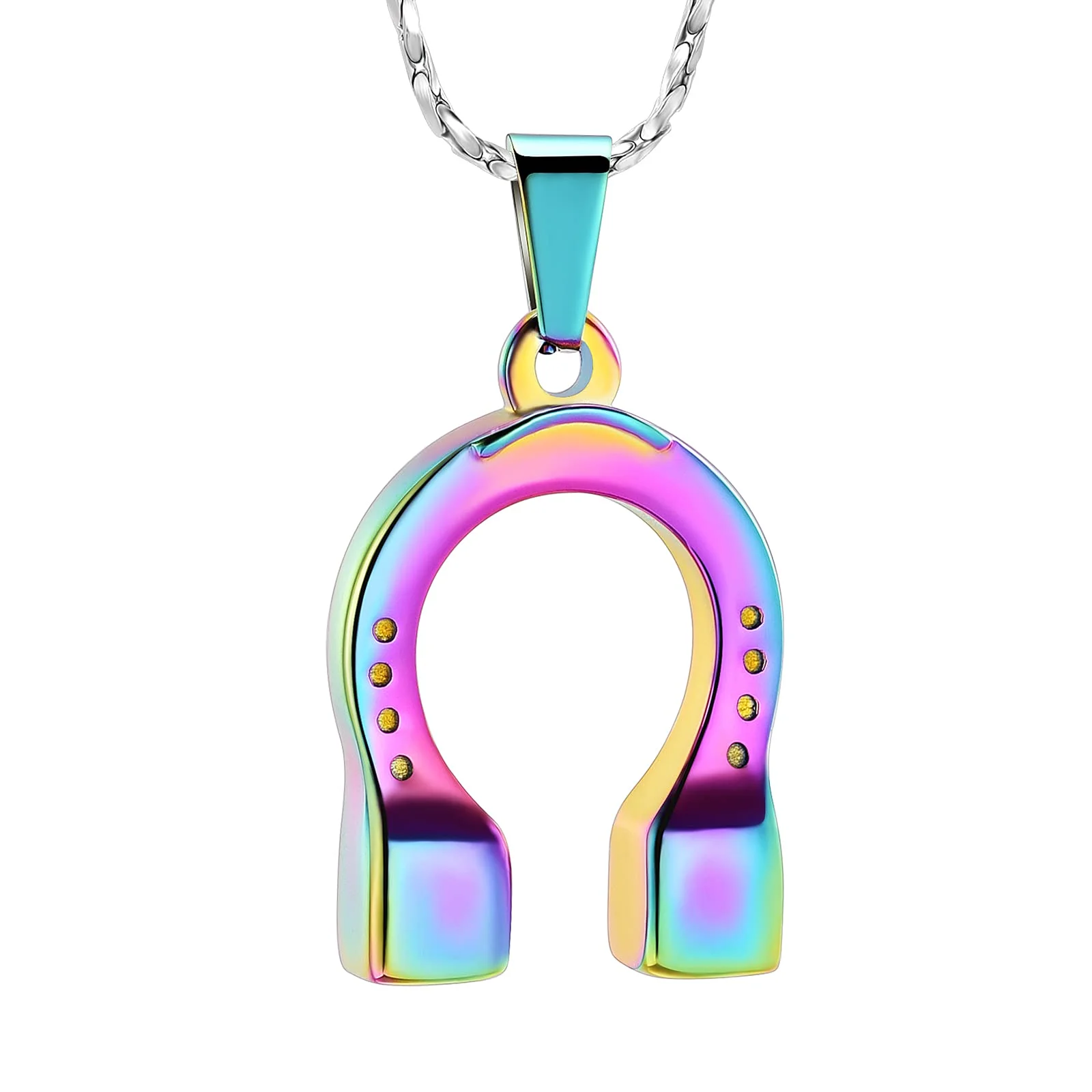 Cremation Jewelry Horseshoe Urn Necklace for Ashes Keepsake Memorial
