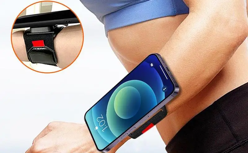 Phone Armband Case Outdoor Sports Armband Case Phone Holder 360 Degree Four Point Flexible Rotation System Anti Fall Protection