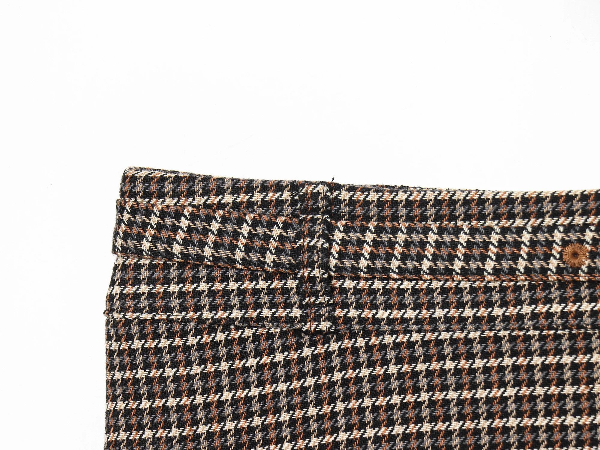 KONDALA Herbst Trendy Vintage Plaid Culottes Set Frauen Elegante Zipper Jacke, Gürtel Mini Röcke Shorts 2026 Frühling Casual Jacke Set – Detail 12