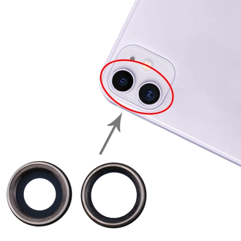 Back Camera Bezel with Lens Cover 2 PCS For iPhone 11 mobile phone camera module