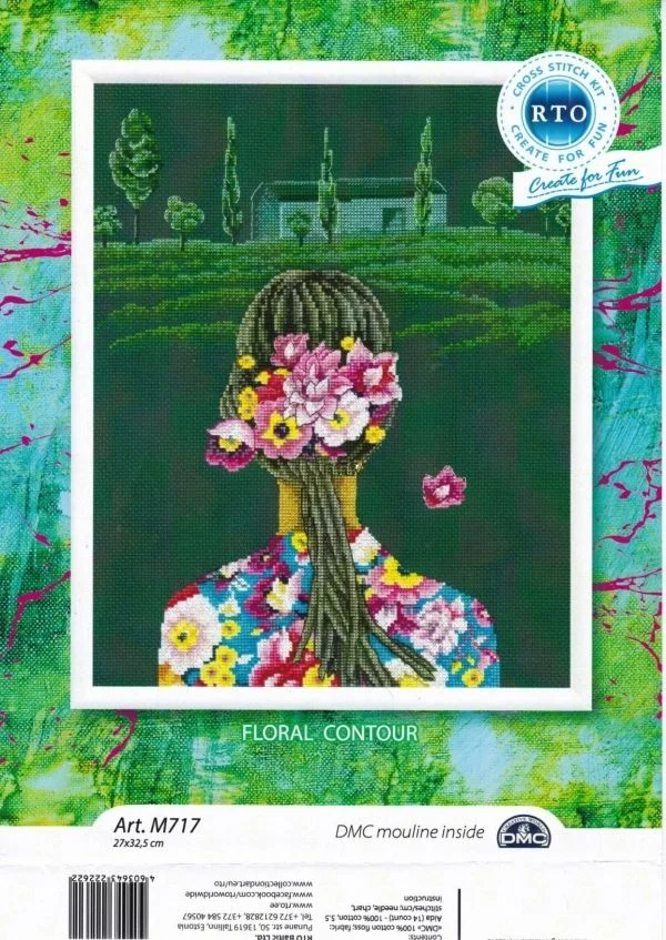 

Наборы для вышивки крестиком 11CT/14CT, набор для рукоделия, холст, хлопок RTO M717, девочка сзади с цветами 37-43