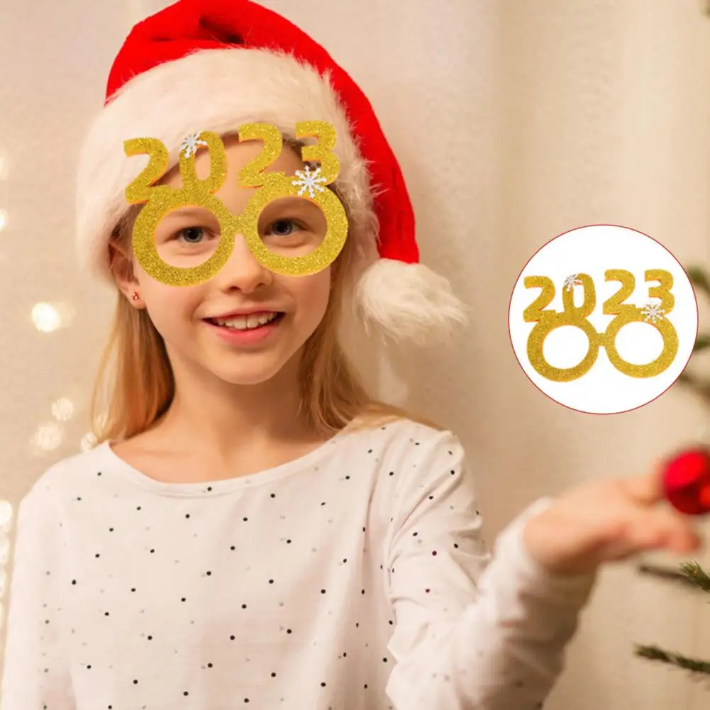 Cute Christmas Glasses Frame Durable Christmas Decoration Festive Party Glasses Frames