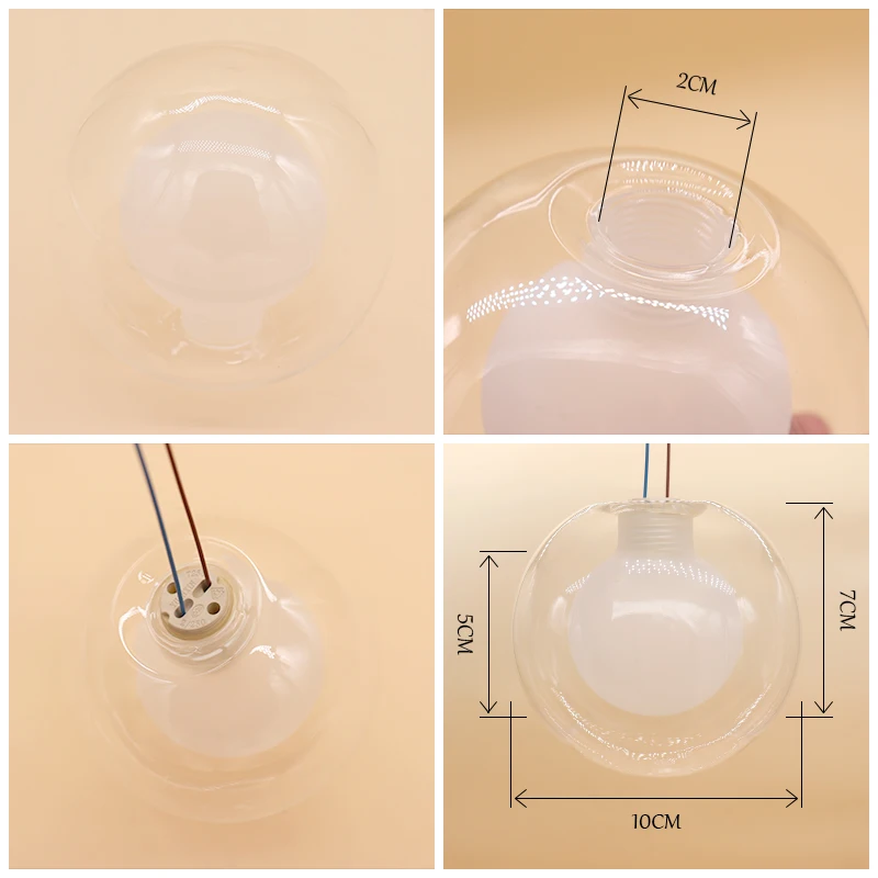 Pendant Lights Pendant Lamp Chandelier Lighting Vintage Pendant Lights Rope Pendant Lamp SANDYHA Clear Ball Glass For Pendant Lamp Ball In Smoky Gass For Hanging Light Amber Glass Chandeliers