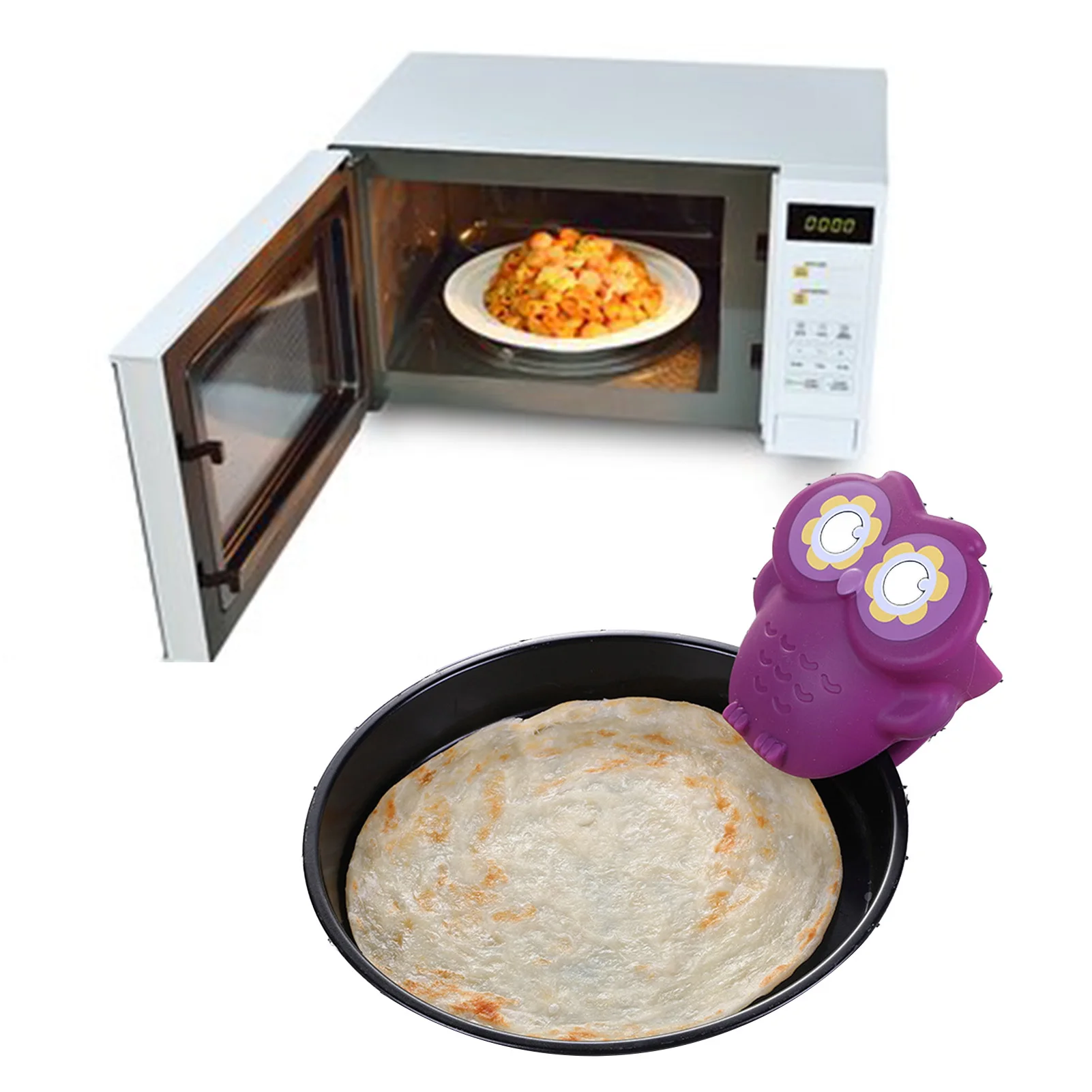 Cute Owl Silicone Oven Gloves Potholders Heat Resistant Non Slip Insulated Mitts for BBQ Baking Cooking and Grilling