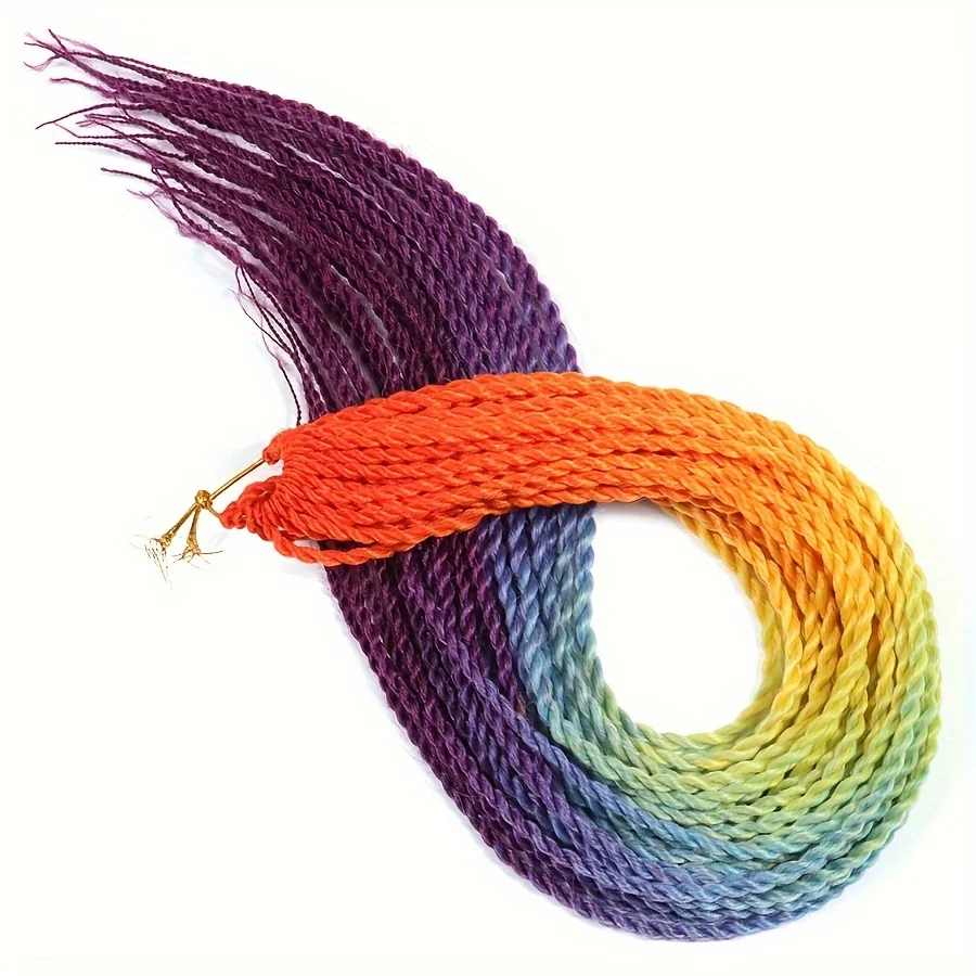 Senegalese Twist Crochet Hair Braids - 24 Synthetic Dreadlocks, 30 Roots/Pack