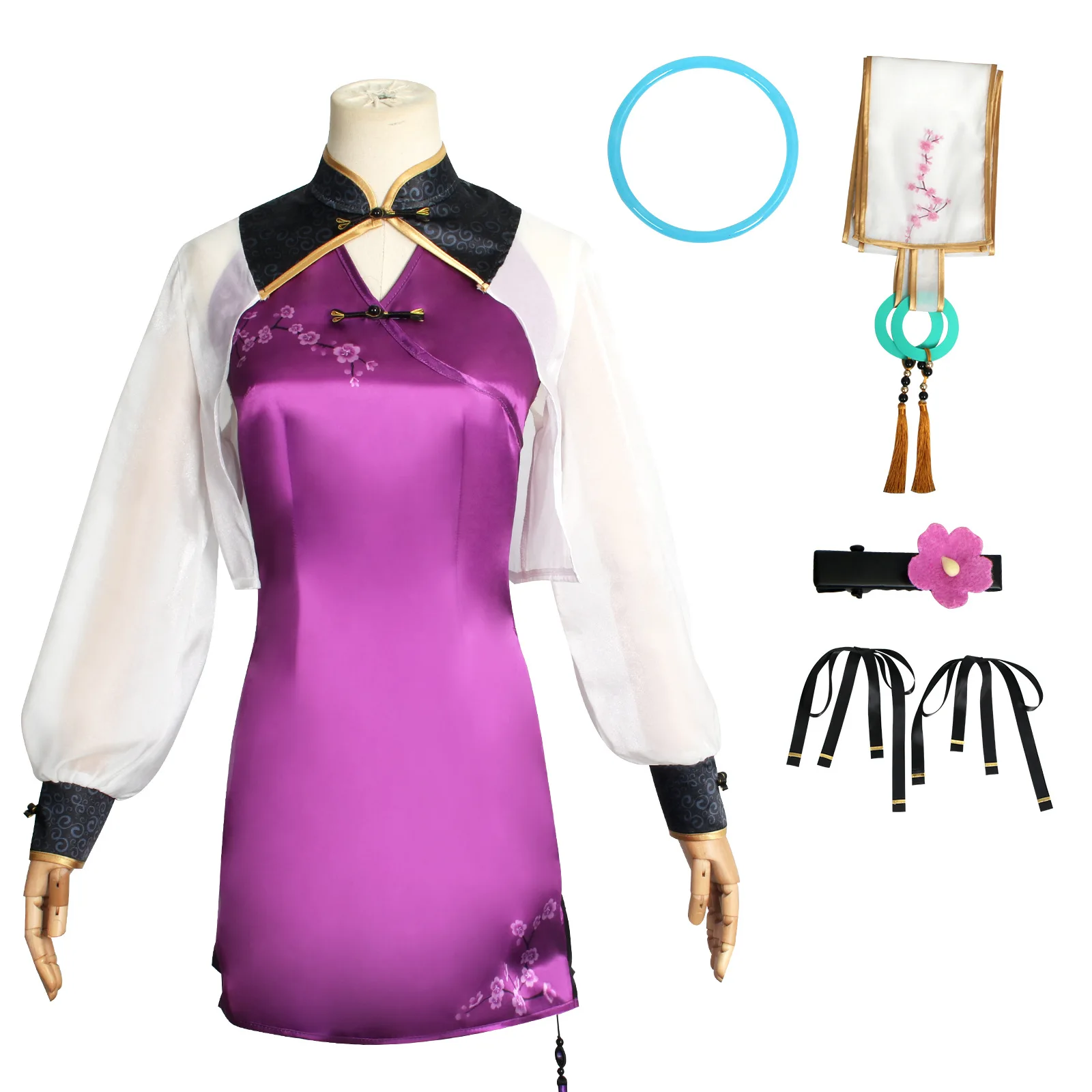 

New 2023 Miku Cosplay Anime Cheongsam Chinese Style Qipao Lolita Dress Sexy Halloween Party Miku Bunny Suit Girls Women Costume