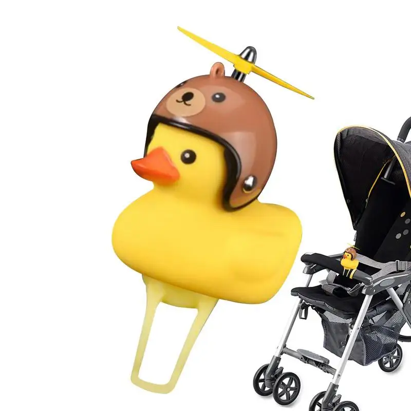 Rubber Duck Bicycle Bell LED Light Bike Bell Bicycle Bell Loud Crisp Clear Sound Ringer Rubber Duck Toy Car Ornament Yellow Duck