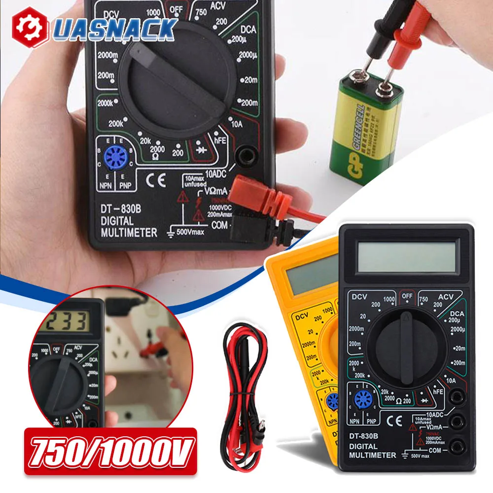 1Set Multimetro Digitale Lcd Ac/Dc 750/1000V Mini Multimetro Digitale Sonda Per Voltmetro Amperometro Ohm Tester Meter Corrente Di Tensione