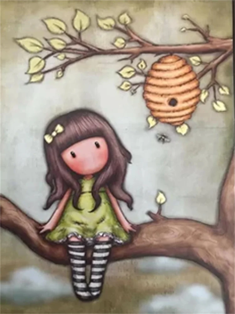 Cartoon Mädchen Prinzessin Kreuzstich Komplettset DIY Stickerei Handwerk Handarbeit Stricken Malerei Zahnseide gestempelt Großhandel – Detail 13