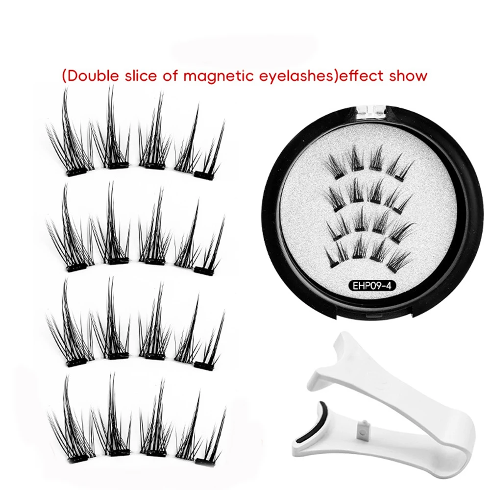 Fake Eyelashes 1Pair Magnetic Eyelashes Kit Reusable 3D