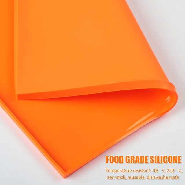4/6Pcs Silicone Food Baking Mat Meat Vegetables Dehydrator Sheets with Edge Non-stick Cake Board Baking Tray Kitchen Accessories 4
