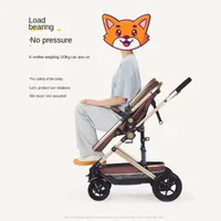 Poussette pour nouveau-né avec roues en caoutchouc amortissantes, utilisable en quatre saisons, pliable dans les deux sens, panier de couchage léger, poussette bébé 3