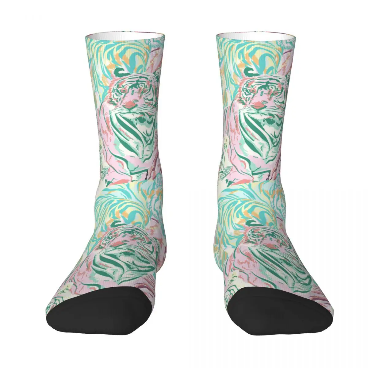 цена Animal Tigers Art Pastel Color Seamless Pattern Adult Socks,Unisex socks,men Socks women Socks