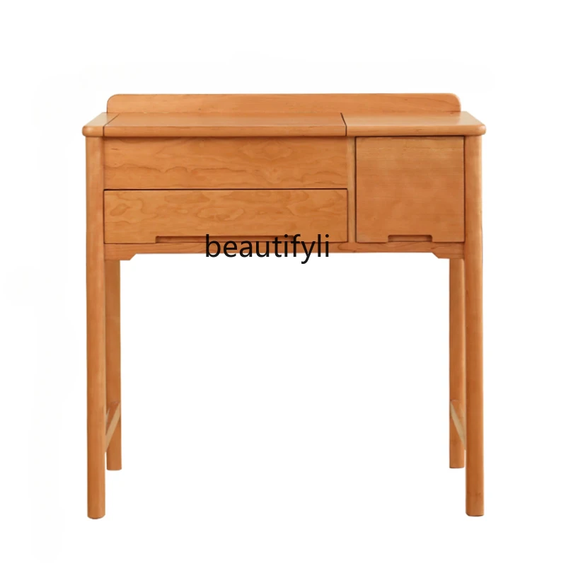 

New Chinese Style Black Walnut Solid Wood Dressing Table Desk Dresser Integrated Bedroom Simple Makeup Table