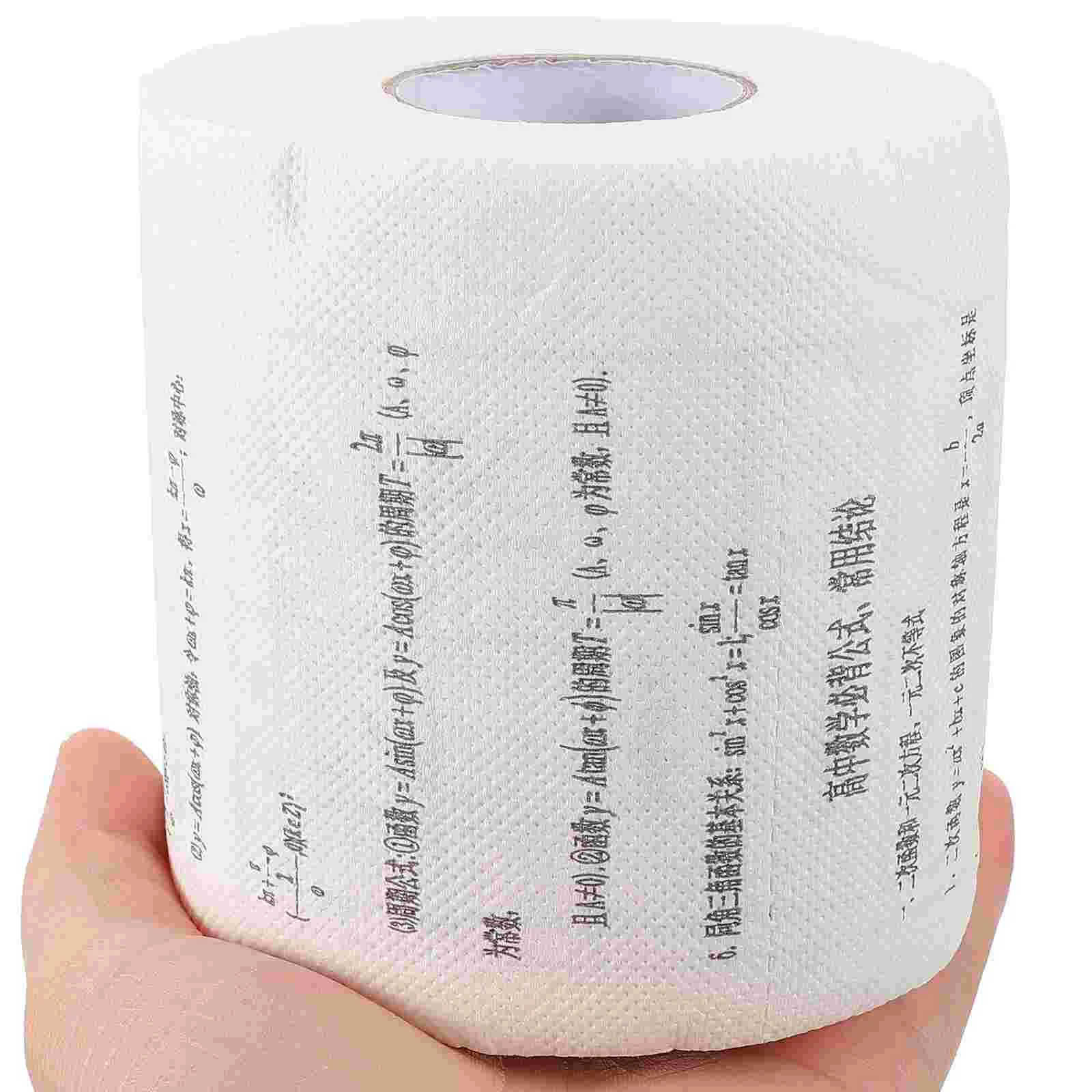 2 Rolls Printed Toilet Paper Rolling Creative Tissue Bath Tissues for Bathroom Taste