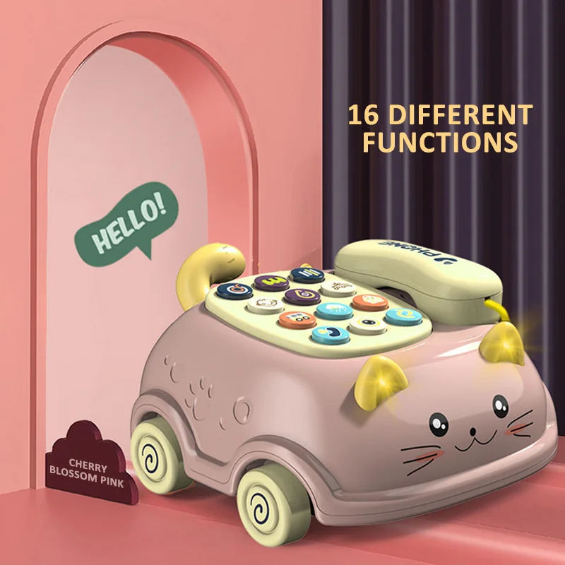 Baby Educational Learning Toys 0 12 months Montessori Lights Musical Piano Mobile Phone Girl Kids Child Telephone Story Machine 6