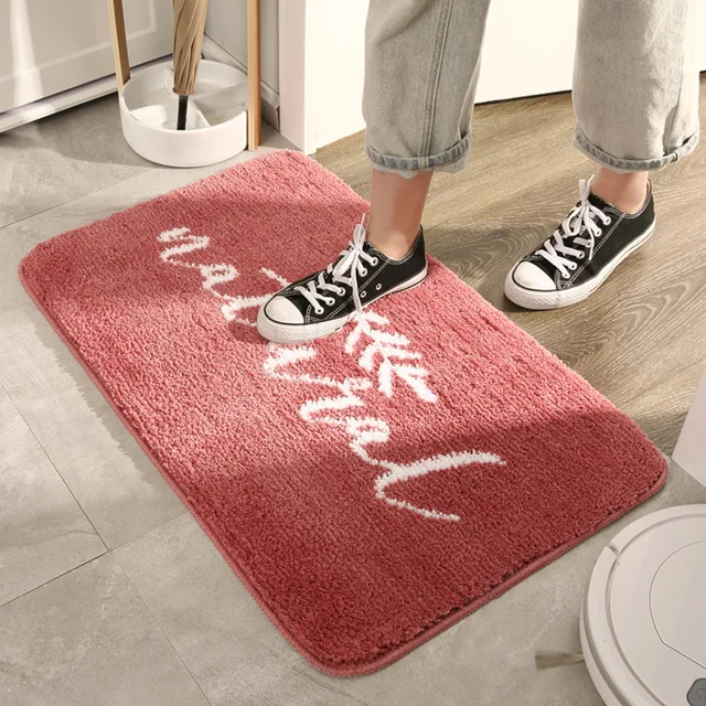 Apple Bathroom Rugs and Mat, Cute Kids Bath Doormats Decor Rug, Red Tufted  Plush, Machine Washable Luxury Shaggy High Absorbent and Anti Slip Foot