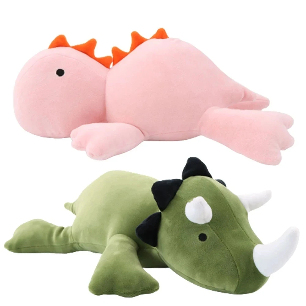 

Cheap Dinosaur Weighted Plush Toy Cartoon Game Character Pink Green Dinosaur Soft Stuffed Pillow For Kid Christmas Birthday Gift