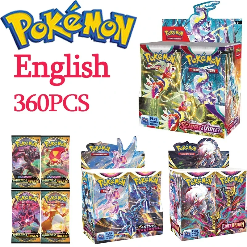 

360PCS Pokemon English Card Scarlet Violet Entertainment Leisure Booster Battle Card Collection Trading Game Card Kids Toy Gifts