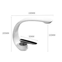 Creative Bathroom Sink Faucet Tap White Brass Wash Basin Faucets Single Handle Hot and Cold Waterfall Modern Elegant Mixer Tap 5
