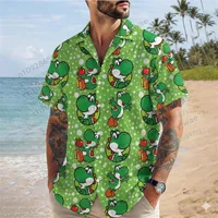 Super Mario Camicia Hawaiana con Stampa Integrale di Toad, Bowser, Luigi, Yoshi 1