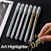 Pen+Refill Set Gel Pen Highlight Refill White Color Shinning Refill Painting Markers Drawing Pen School Supplies Multifunction 1