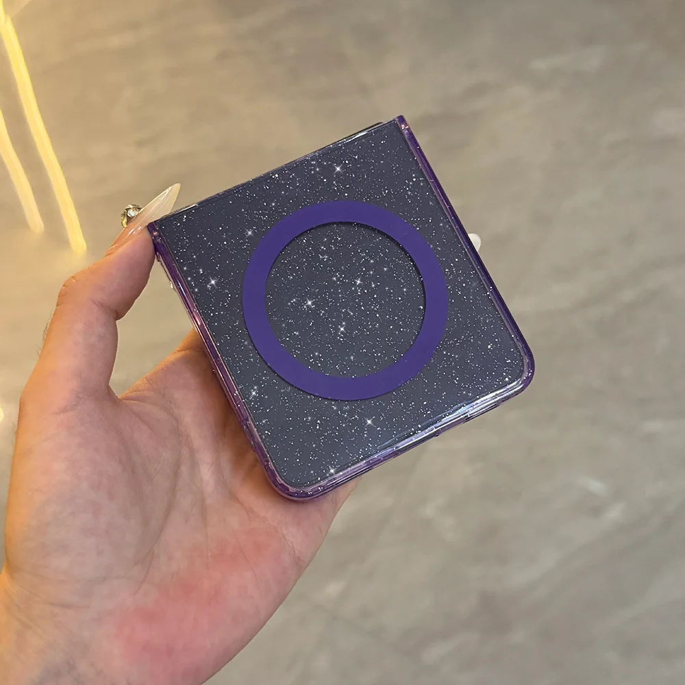 Starry Transparent Glitter Magnetic Phone Case with Multi-Color Options
