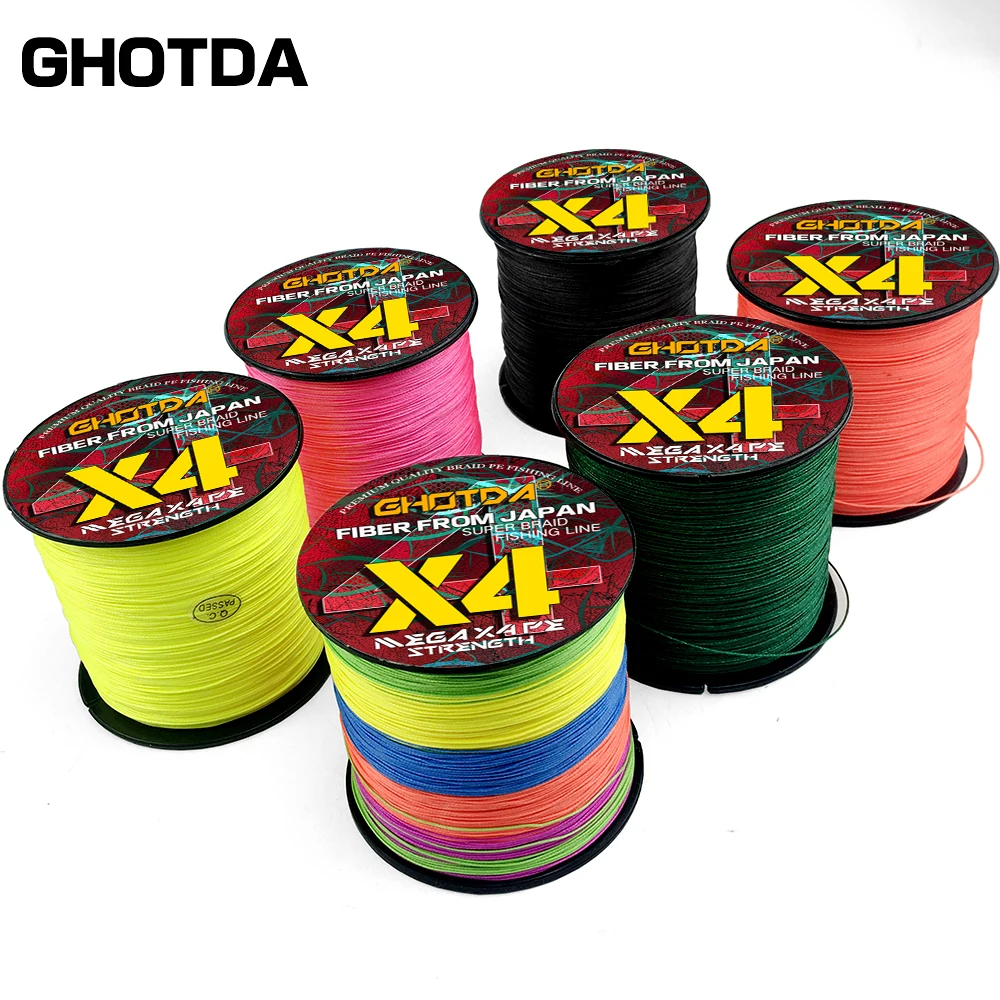 Ghotda Japan 300M 4 Strand PE Braided Fishing Line High Strength Multifilament Fishing Lines for Carp Saltwater