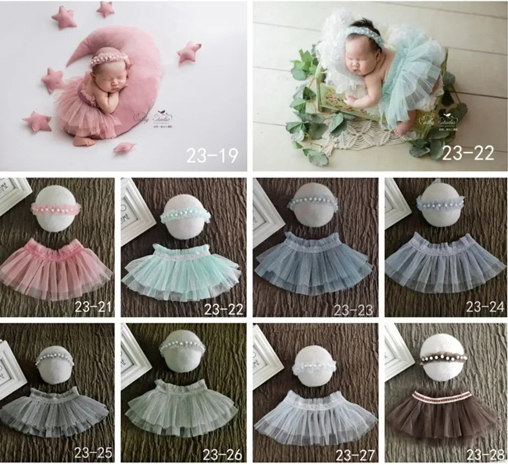 

New newborn baby photography princess skirt female baby full moon photography baby photography dress hair belt skirt
