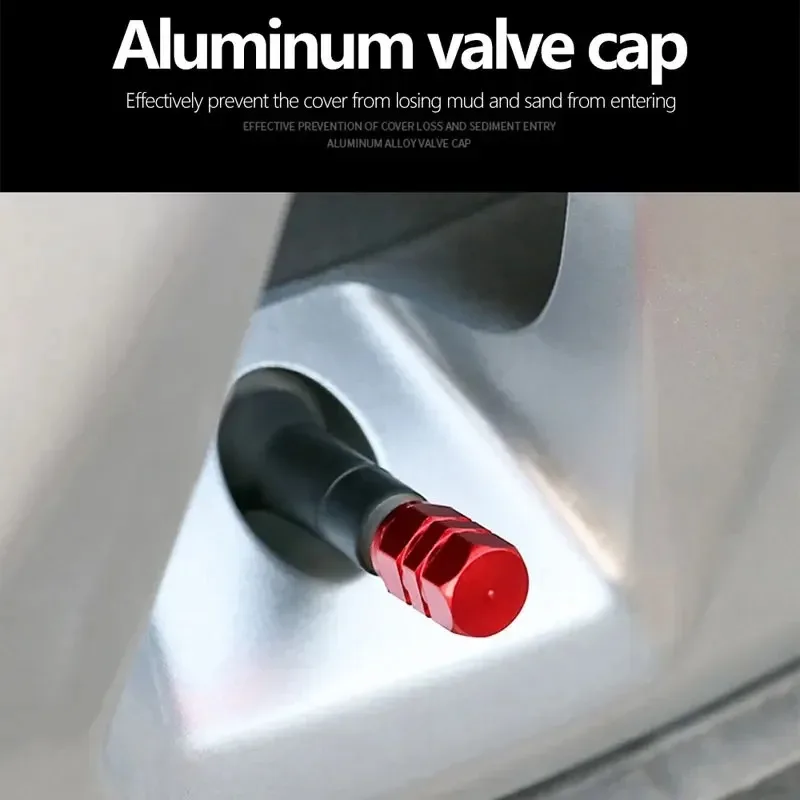 Aluminum Alloy Car Tire Valve Cap, Dustproof and Waterproof, Motorcycle and  Bicycle Wheel  Rim  Stem  Cover  Practical