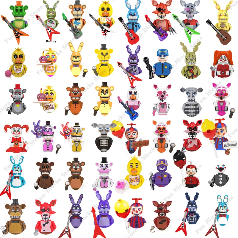 Five Nights Building Blocks Fnaf Bonnie Foxy Freddychica Bear Spintraft  Balloon Boy Figure Bricks Toys For Children Gifts - Blocks - AliExpress