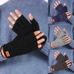 Wool Knitted Fingerless Gloves Men Women Half Finger Touchscreen Glove Warm Elastic Driving Gloves Winer Spring Bikes Glove