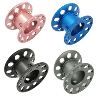 Mini Blank Aluminum Alloy Diving Finger Spool Tech Wreck Cave Reel Dive Diver Freediving Line Guide Reel Holder For DIY 15M line 1