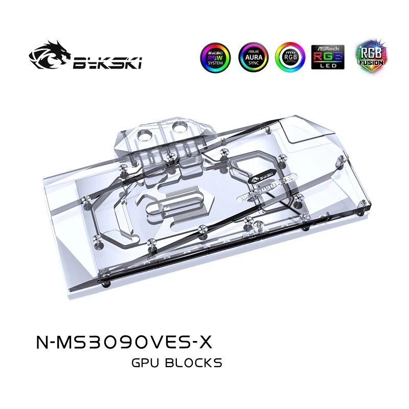Bykski N-MS3090VES-X,Full Cover GPU Water Block For MSI Geforce RTX 3080 3090 VENTUS 3X 10G OC Graphic Card,VGA Cooler