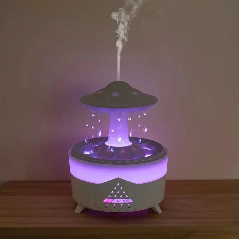 Rain Cloud Night Light humidifier with raining water drop sound and 7 color led light essential oil diffuser aromatherapy 3