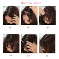 Extension capillaire synthétique fausse frange d'air Invisible, postiche à franges avant, accessoires pour cheveux noirs et bruns pour femmes 5