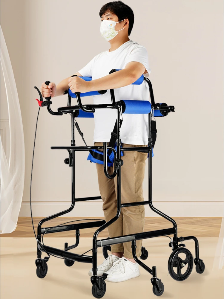 Adult Rehabilitation Walker, Rehabilitation Training Equipment, Fall Prevention Trolley, Elderly Standing Walking Frame 6