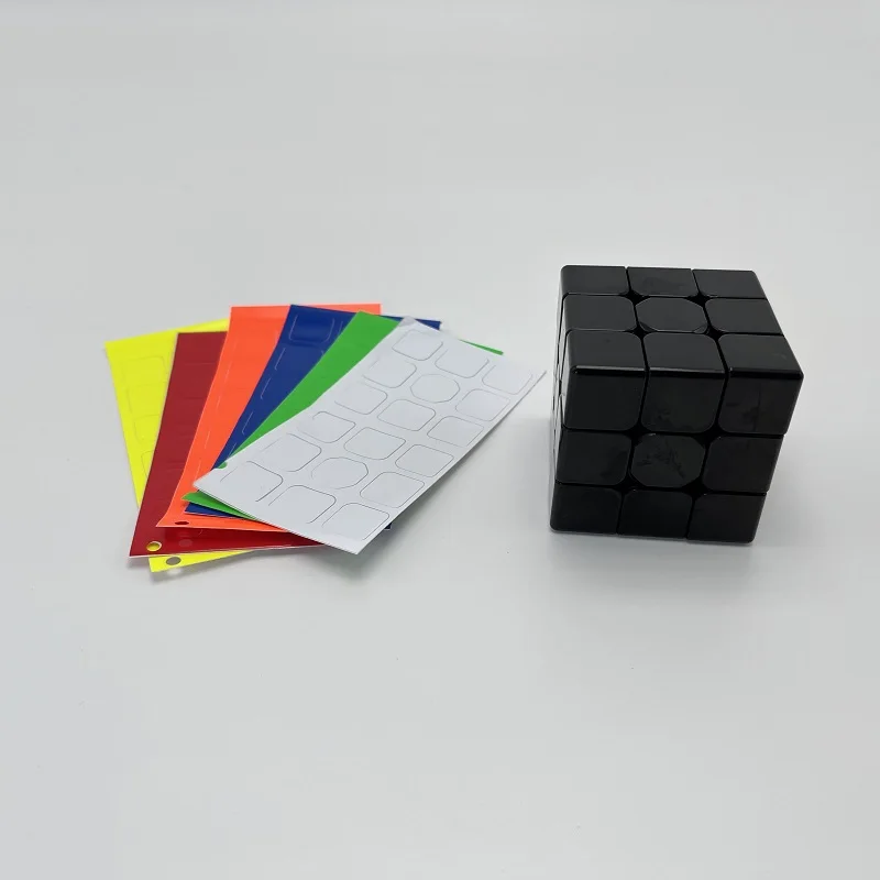 DIY Sticker 3x3x3 Magic Cube Embryo + Stickers Body Plastic Kit 3 By 3 Color Black White 3x3 Cubo Magico Puzzle Toys Kid