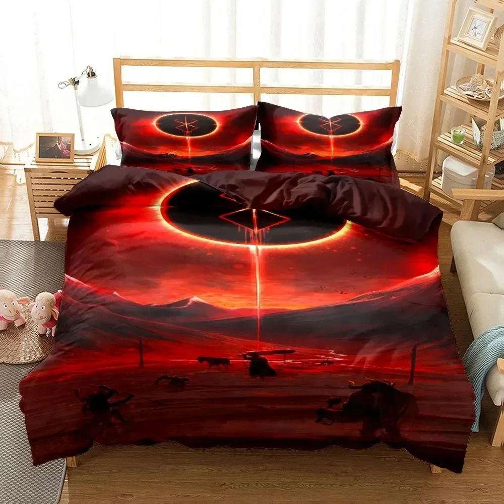 3D Print Berserk Anime Duvet Cover Set without sheet King Queen Double Full Twin Single Size Bed Linen Bedding Set 2