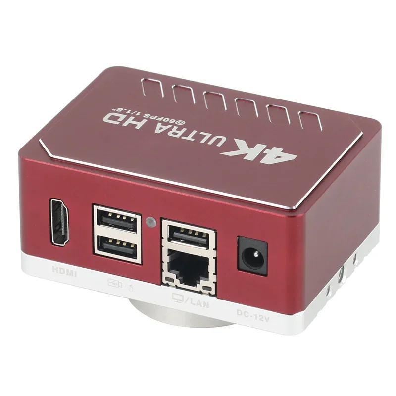4K UHD 60FPS 8MP HDMI USB 3.0 LAN 산업용 전자 디지털 현미경 카메라 100X 130X 180X 200X 500X C 마운트 렌즈 이미지 줌