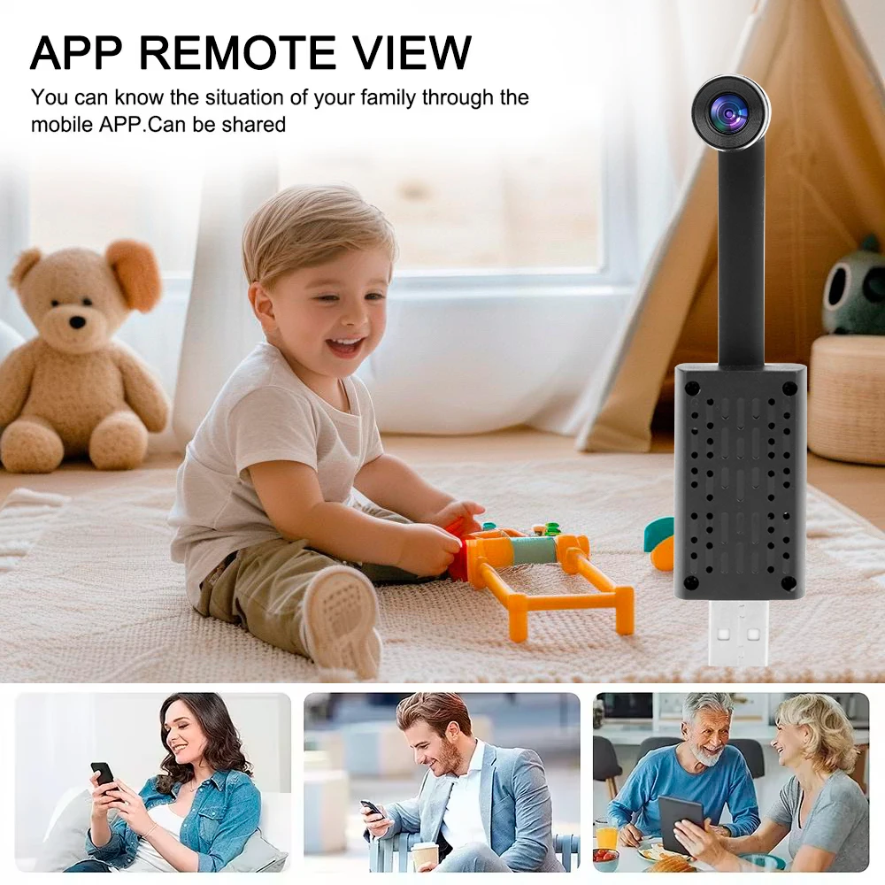 Mini telecamera HD 1080P WiFi Videocamera Modulo wireless portatile Videoregistratore Rilevazione movimento Telecamera di sorveglianza Visualizzazione remota USB - immagine 2